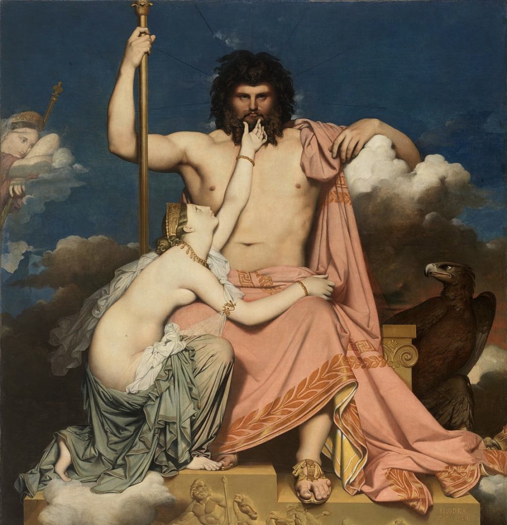 Thétis suppliant Zeus, peinture d’Ingres